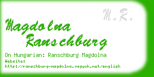 magdolna ranschburg business card